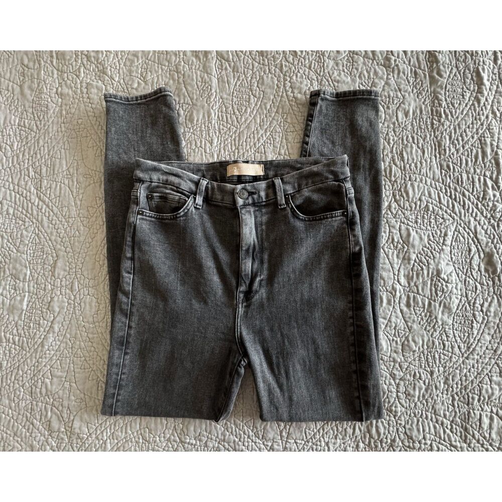 7 For All Mankind Luxe Vintage Aubrey High Rise Skinny Jeans "Abbey" smoky gray